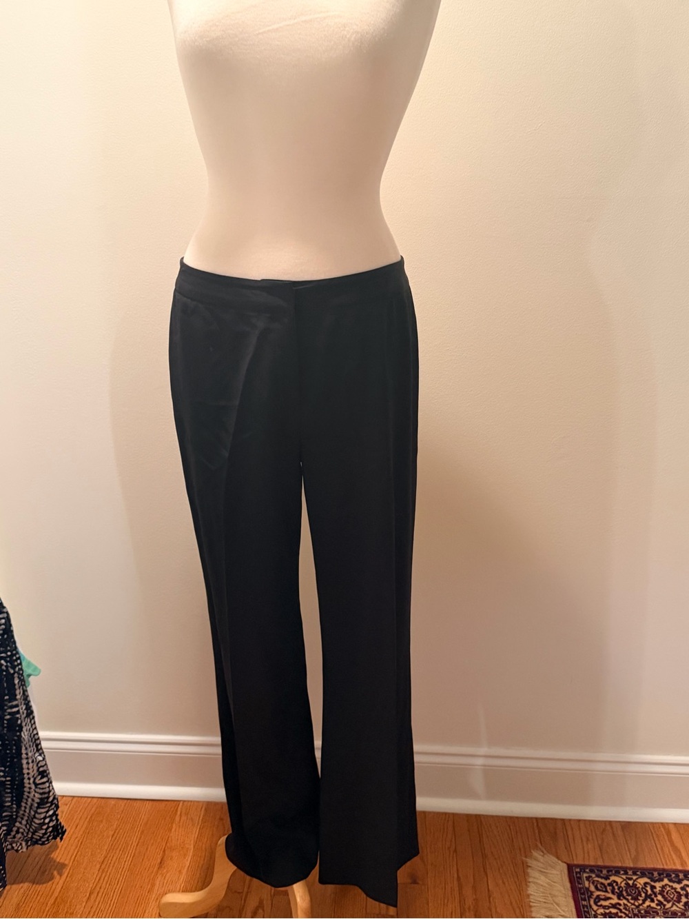 Lafayette 148 New York Black Wide-Leg Dress Pants